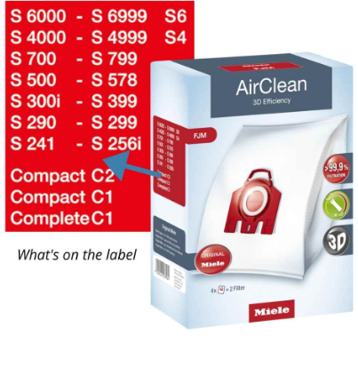 Miele Original AirClean 3D FJM Vacuum Cleaner Bags - Ryan's Sewing Miele Original AirClean 3D FJM Vacuum Cleaner Bags - Ryan's Sewing