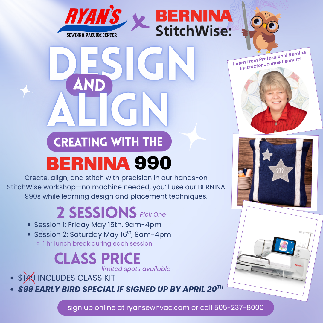 Bernina StitchWise Class: Design & Align on the B990 w/ Joanne Leonard