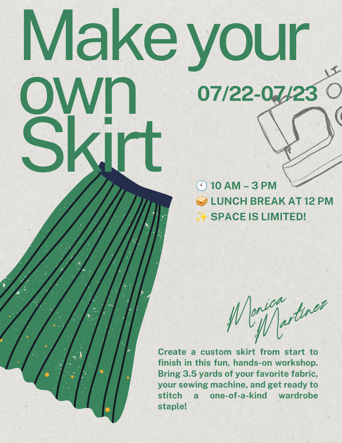 Make Your Own Skirt Class