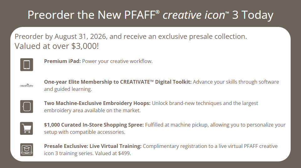 PFAFF® creative icon™ 3 *PRE-ORDER*