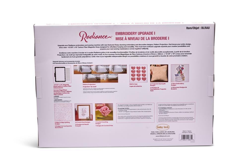Pre Order: Baby Lock Radiance Embroidery Upgrade I